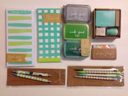 Target Spot stationery page flag memo pad pens pencils stamp stamp pad journal