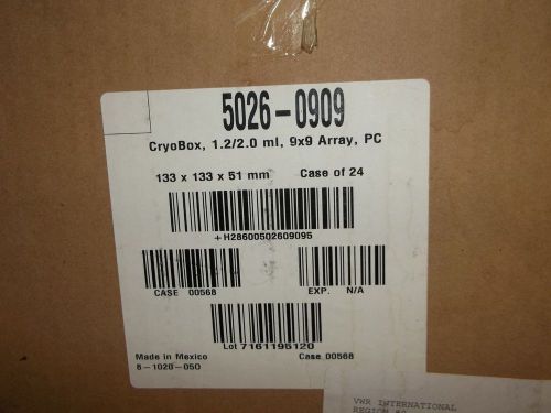 NALGENE 5026-0909 CASE OF 24 CRYOBOX 1.2/2.0 ML 9X9 ARRAY PC 133X133X51MM   B2