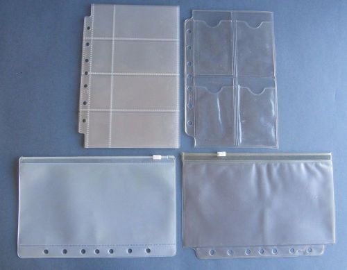 Zip Pouches and Business Card Holders for Planners. 5 3/8 x 8 1/2 inch. 9 items