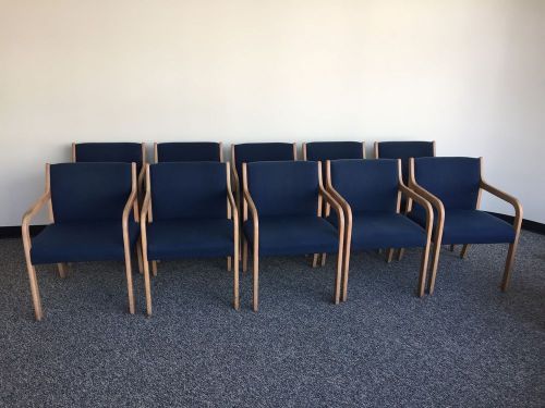 Ten Blue Waiting Room Chairs