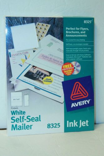 Avery White Self-Seal Mailer #8325-75Sheets-8-1/2 x 11-New-Factory Sealed-Inkjet