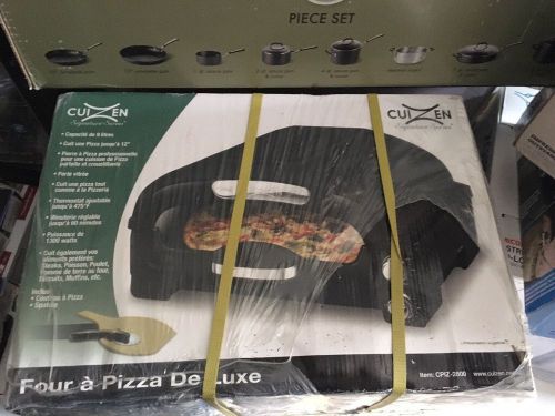 Cuizen Pizza Oven (CPIZ-2800) with Pizza Stone and Cutter - Black - Free Ship