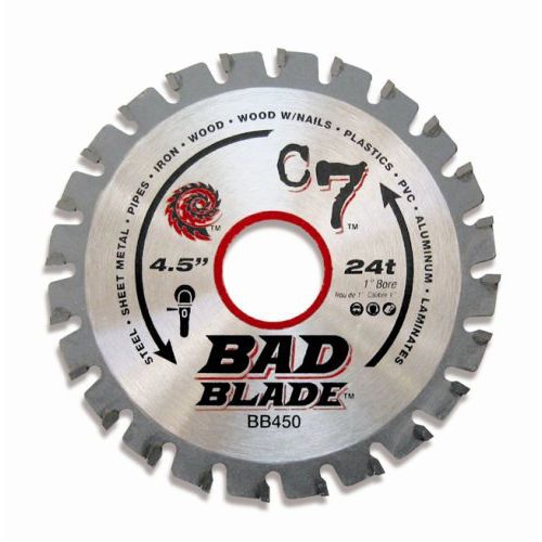 KwikTool USA BB450 C7 Bad Blade 4-1/2-Inch 24 Tooth with 1-Inch Arbor And Sale