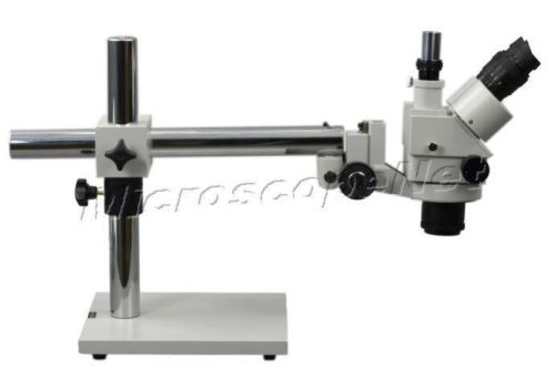 Large Field of View Trinocular Stereo ZOOM Microscope 3.5-90X Boom Stand Long WD