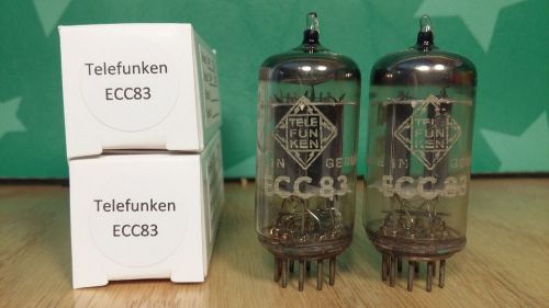 Pair Telefunken 12AX7 ECC83 Ribbed Plate Vacuum Tubes - Same Codes, 10% matched