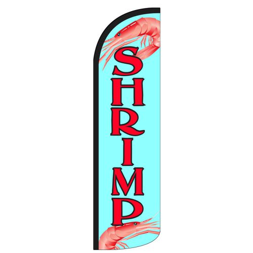 5 shrimp extra wide swooper flag jumbo sign feather banner 15&#039; (five) for sale
