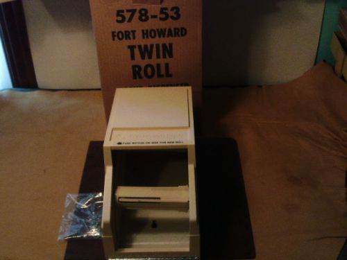 FORT HOWARD Two-Roll Regular Bath Tissue Dispenser (578-53), Brown/w key, (NEW!)