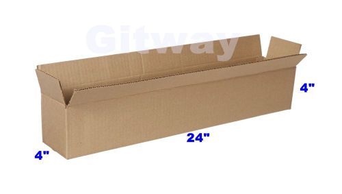 25 of 24x4x4 long cardboard corrugated kraft carton shipping packing box boxes for sale