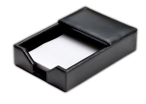 Black bonded leather memo holder, 4-inch by 6-inch for sale