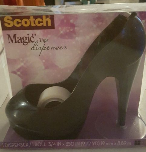 Scotch Magic Tape Dispenser  Stiletto  High Heel Shoe Black NEW