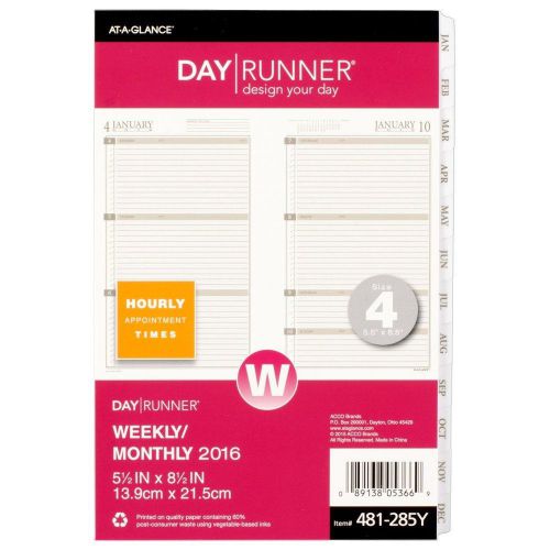 Day Runner Weekly Planner Refill 2016 5.5 x 8.5 Inches Page Size (481-285Y-16)