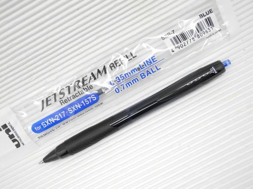 (1pen + 1refill) Uni-Ball Jetstream SXN-157S 0.7mm roller ball pen Blue