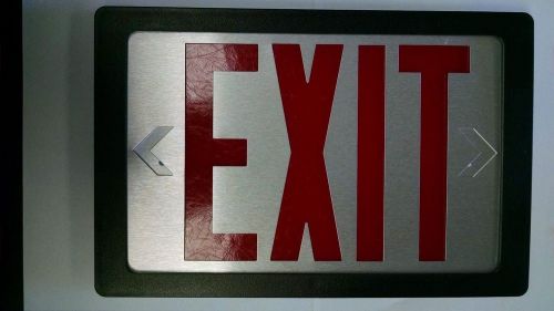 Lightalarms   replacement exit sign     frame,stencil,lens    black-red-aluminum for sale