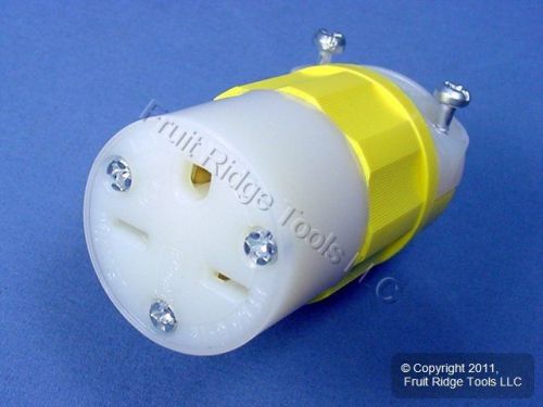 Leviton yellow industrial straight blade connector nema 6-15r 15a 250v 5669-cy for sale