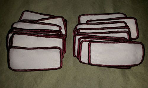20 Blank Patches, Burgundy 3.25 X 1.5 Rectangular Iron Embroidery Heat Press NEW