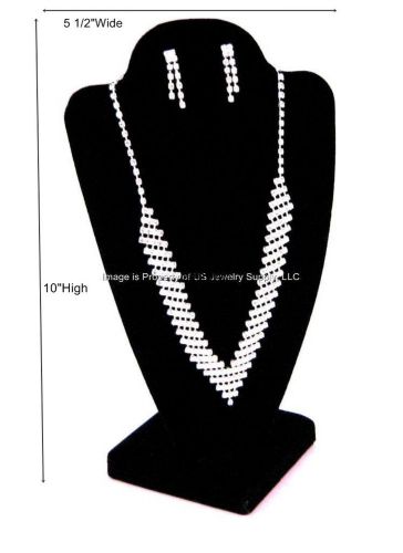 1 Black 2 piece Necklace Pendant Jewelry Display Bust 5 1/2&#034;W x 4 7/8&#034; D x 10&#034;H