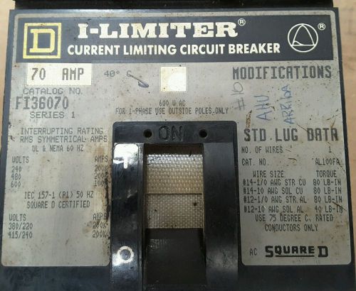 Square d i-limiter circuit breaker fi36070 for sale
