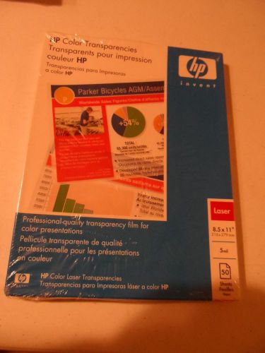New, HP C2934A COLOR TRANSPARENCY FILM 50 Sheets 8.5&#034; X 11&#034;