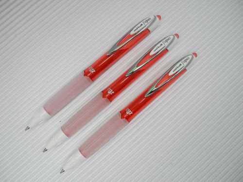 (3 Pens) Uni-Ball Signo  UMN-207F  0.7mm Fine gel roller ball pen Red ink