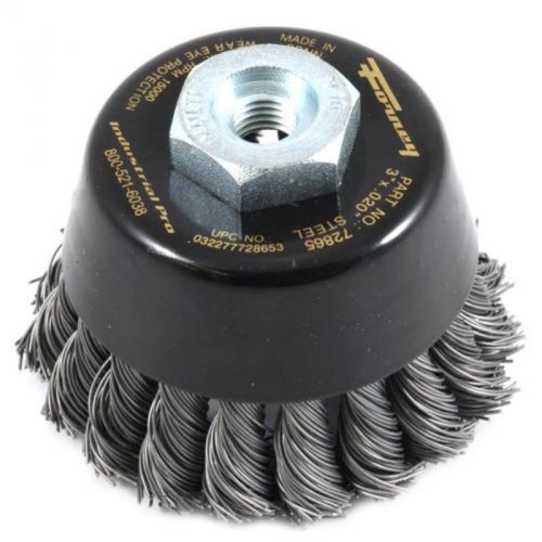 3&#034;-By-.020&#034; Wire Cup Brush, Industrial Pro Twist Knot Forney 72865 032277728653