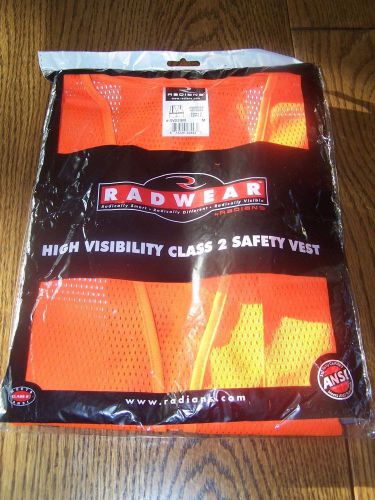 Radwear High Visibility Orange Class 2 Safety Vest ANSI Certified Size Medium
