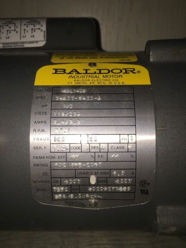 Baldor Electric Motor 1 Phase 1/2 Hp Kbl3409 Single