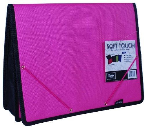Filexec Soft Touch Padded Canvas Pocket Folder, Hot Pink, 1 pc. (34282-2)