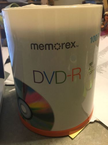 100 pack DVD-R 4.7GB 16X 120min Memorex Blank, Unopened