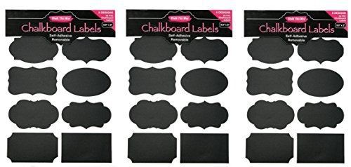 Chalk This Way Premium Chalkboard Labels - 144 pack - 8 Designs, 3.5&#034; x 2&#034;.