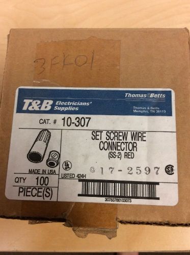 **new**  thomas &amp; betts red set screw wire connector, 10-307, lot of (8) for sale