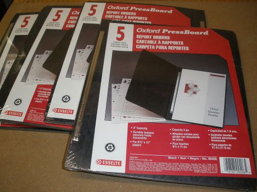 Oxford press board report binders - letter size - black - 5 pack x 4 - new for sale