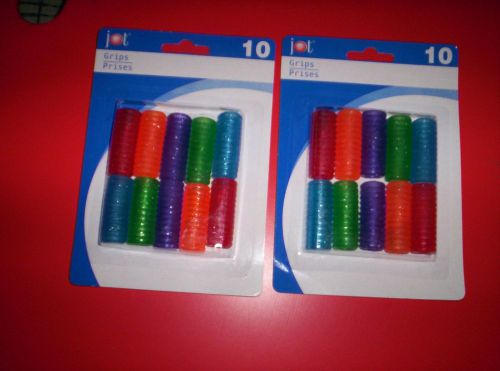 20 SPIRAL GEL GRIPS  for~Pen &amp;  Pencil /10 per Pack~ASSORTED COLORS
