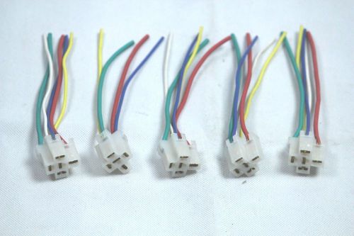 5 Pin Cable Wire Relay Socket Harness Connector DC 12V 5pcs/Set