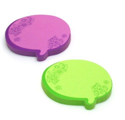 Redi-Tag Thought Bubble Notes 2 Pads, 3 x 3 Inches, Neon Green/Purple (22102)