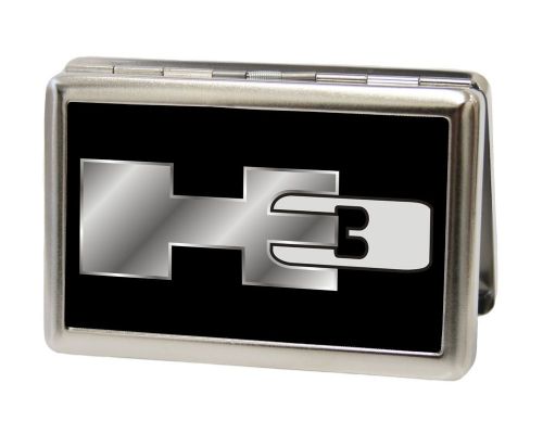 Hummer - H3 Black/Silver Logo - Metal Multi-Use Wallet Business Card Holder