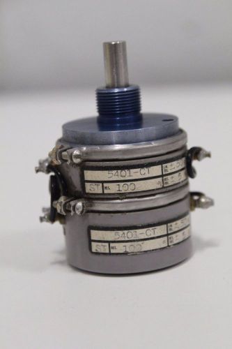 Beckman Helipot Dual 5401-CT ST 100 Res. .5&amp;% Lin. Potentiometer