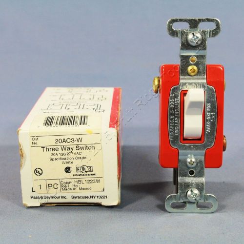 P&amp;S White INDUSTRIAL Grade 3-Way Toggle Wall Light Quiet Switch 20A 20AC3-W