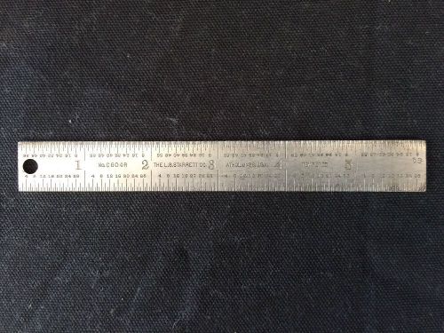Vintage L.S. STARRETT CO. No. C604R - 6&#034; Metal Ruler-USA-Tempered
