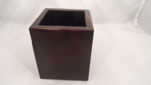 Bosca Old World Leather Pencil Pen Box Cup Holder Dark brown