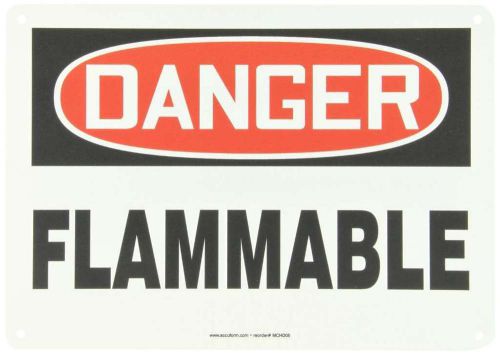 Accuform signs mchl231vp plastic safety sign, legend &#034;danger flammable&#034;, 10&#034; len for sale
