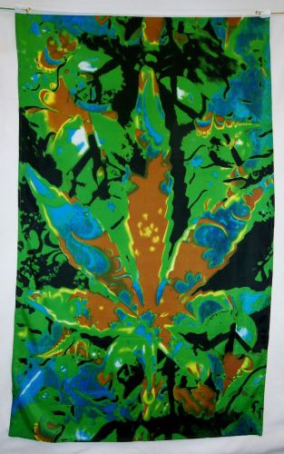 Tie Dye Marijuana Leaf Flag 5&#039; X 3&#039; Vertical Indoor Outdoor Banner
