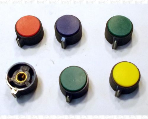 Multi-Colored Guitar Amplifier Knobs For Smooth Shaft Set Of 6