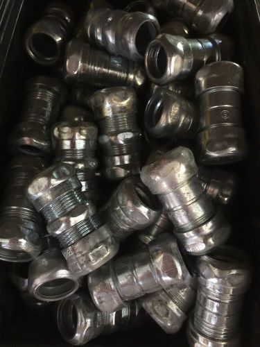 Lot of 25 - 1/2 steel EMT Compression couplings, new not in box assorted brands