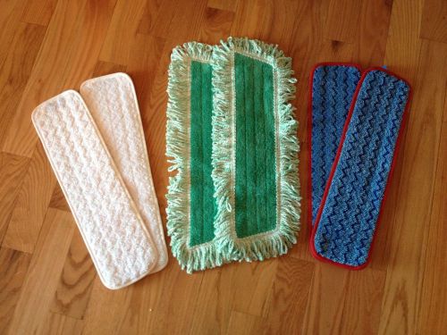 Lot of 6 Rubbermaid Hygen Microfiber Mop Pads Q408 Q410 Q412 - For Use with Q560
