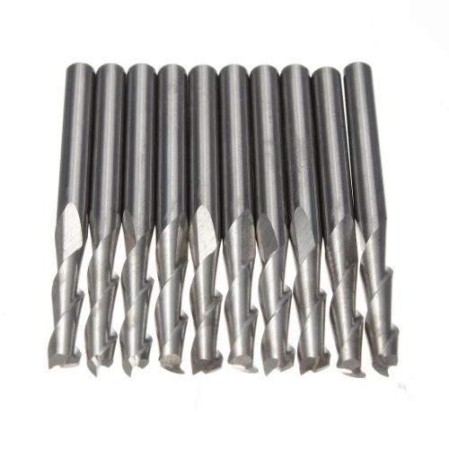 10pcs 1/8&#034; carbide engraving cnc router bits 2 flute spiral endmill cutting tool for sale