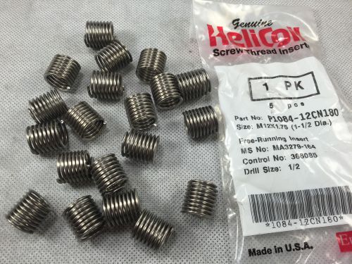 (20 pcs) HeliCoil M12x1.75 SS Free Running Inserts - NEW