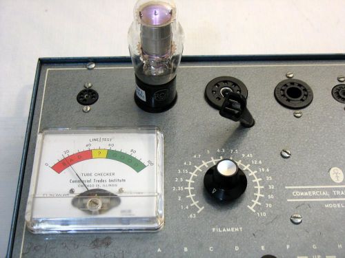 Commercial trades institute cti tc-20 tube tester calibrated tested + manual for sale