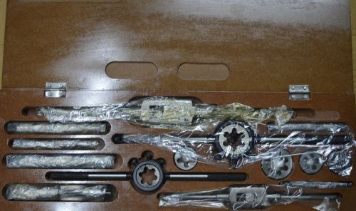 BRITISH STANDARD PIPE BSP PARALLEL TAP AND DIE SET - 6 SIZE 1/8&#034; TO 3/4&#034; HANDLES
