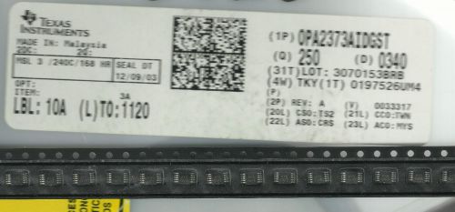 2x OPA2373AIDGST 6.5MHz, 585?A, RAIL-TO-RAIL I/O OP AMP (A-3620)