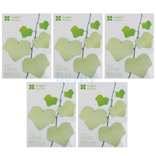 5 Bags Green Leafs Retro Kraft Sticky Note Memo Pad Label Post It Note Bookmark